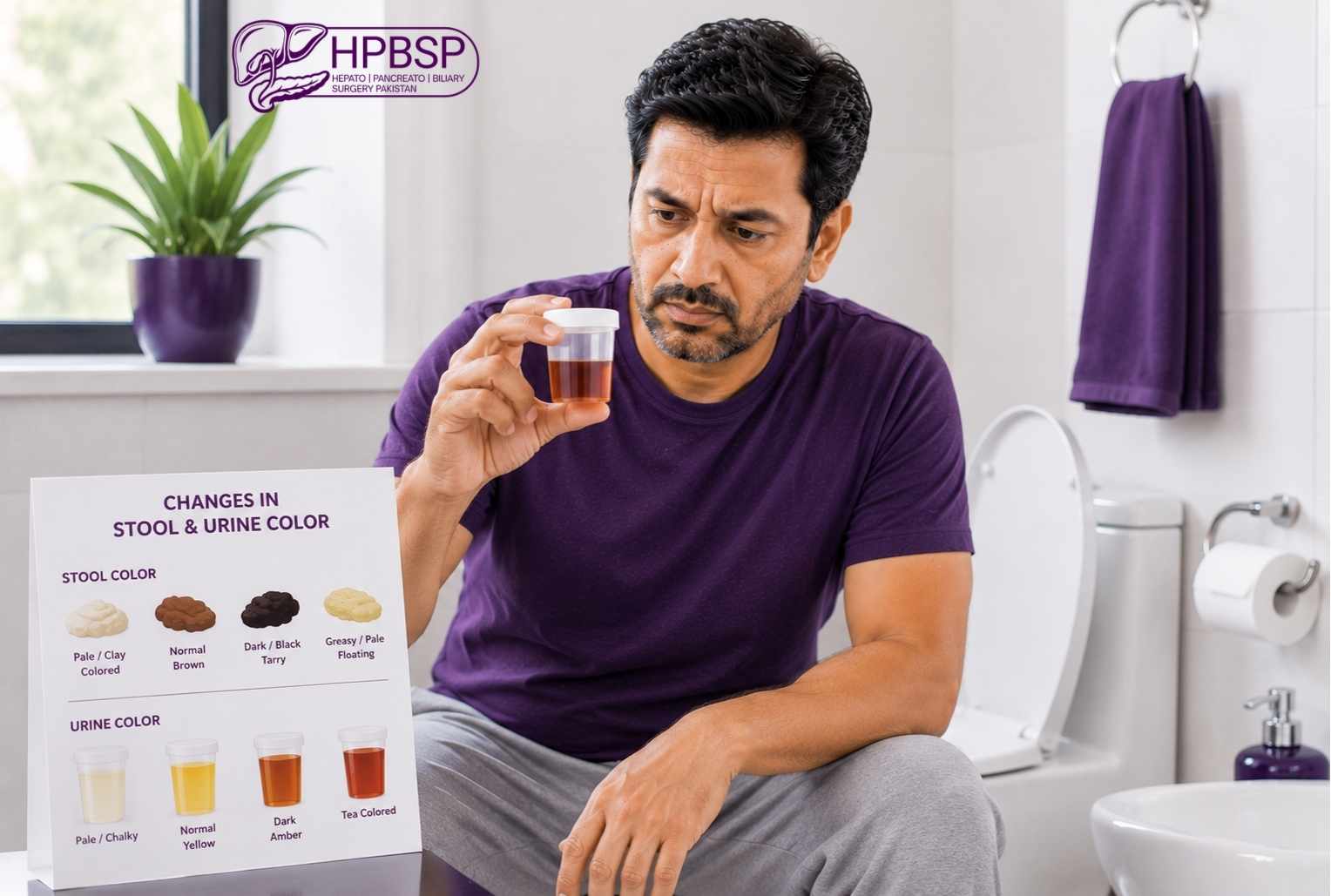 Changes in stool and urine color