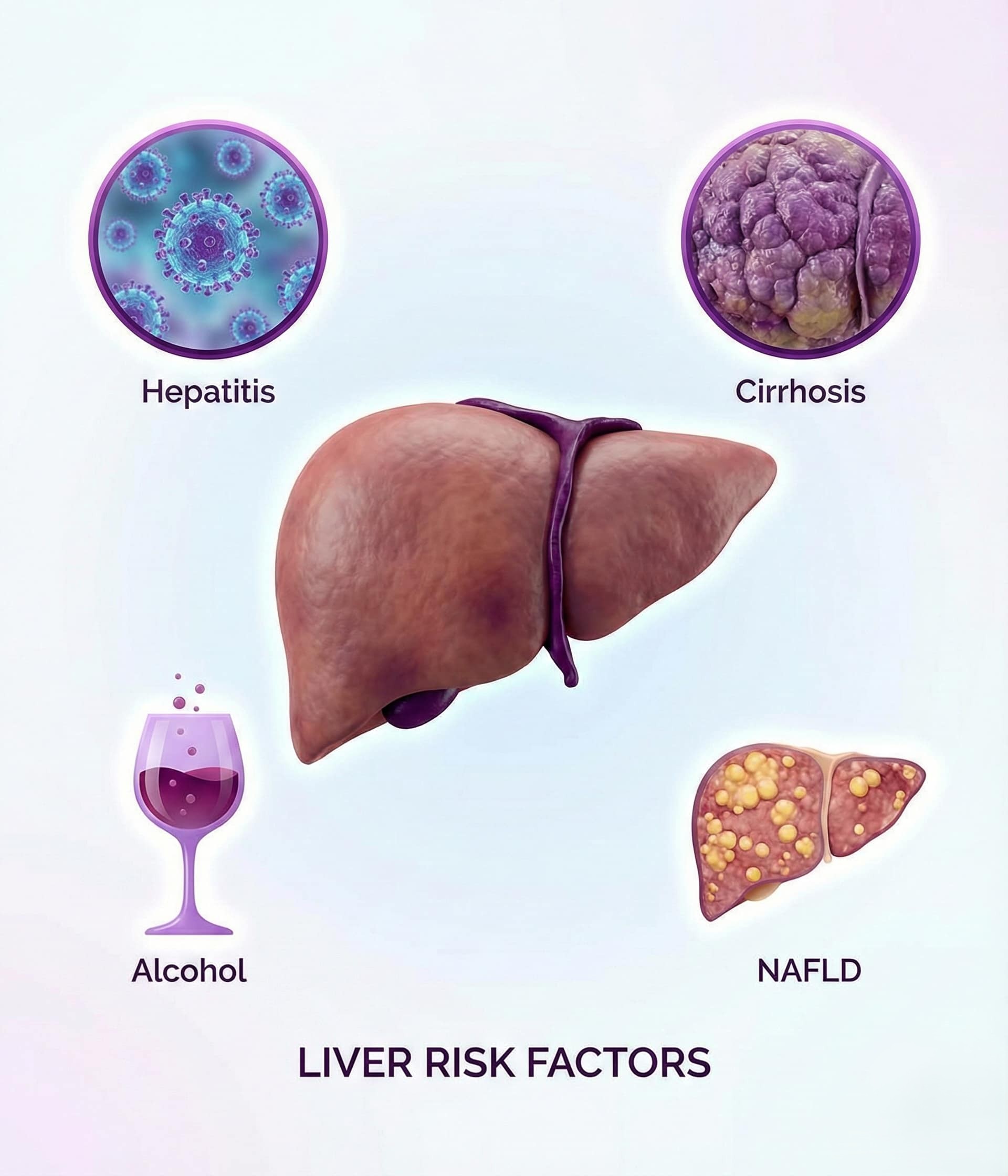 Medical illustration of liver health
