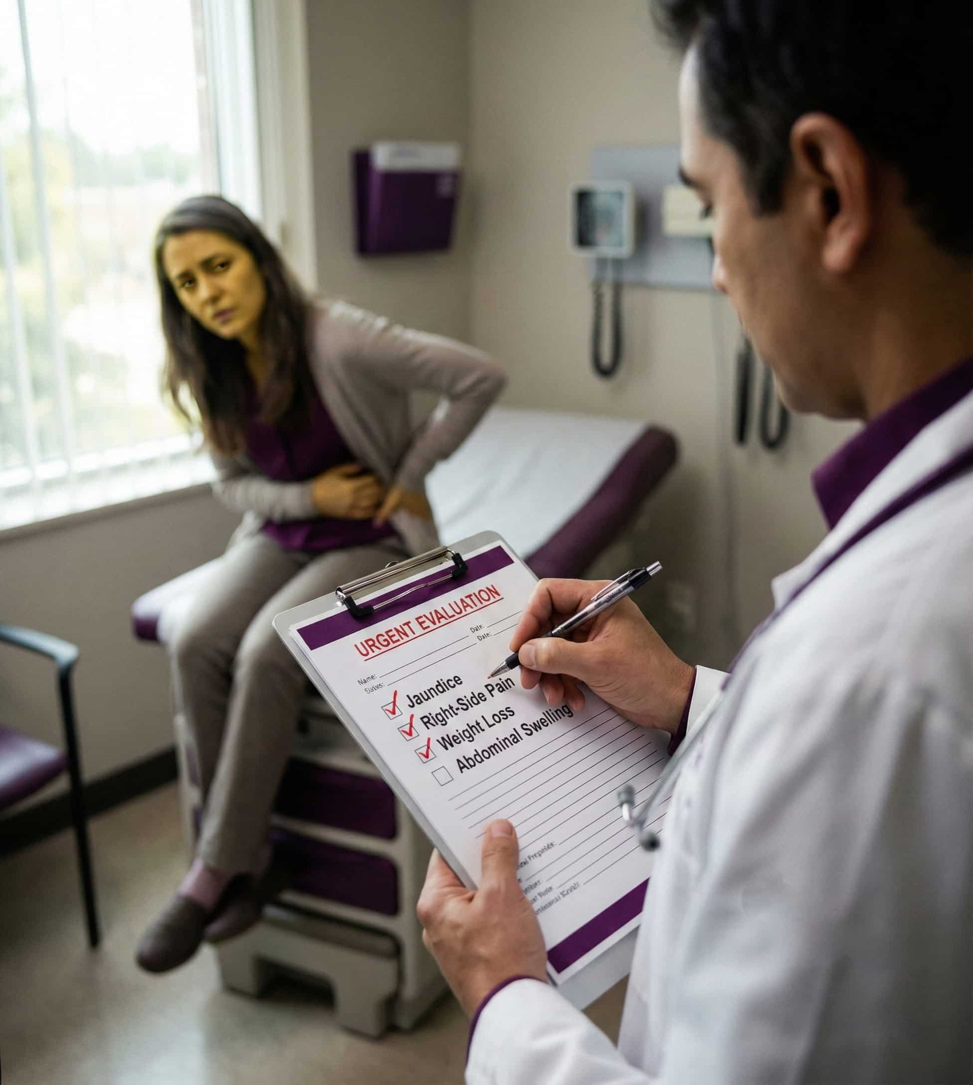 Doctor consulting patient about symptoms